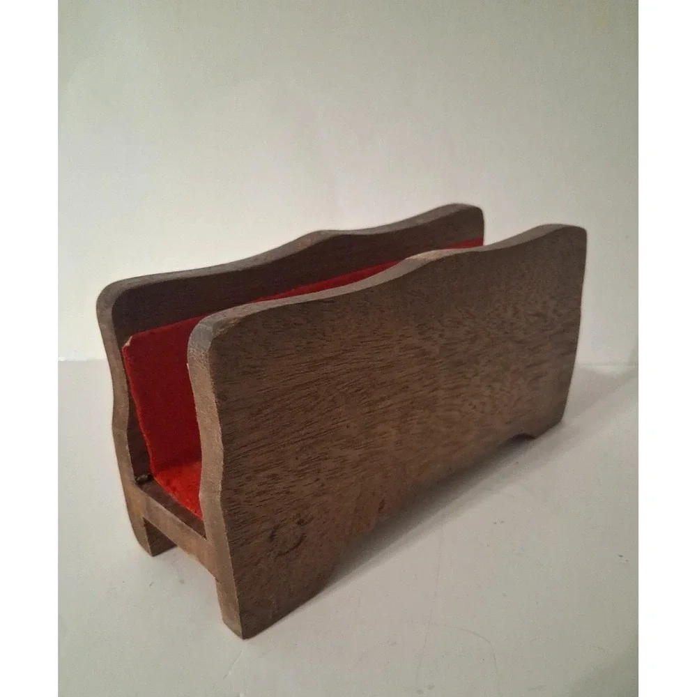 Vintage MCM Wooden Cat Eye Glasses Holder 